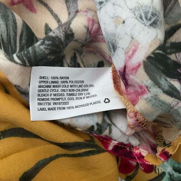 Xhilaration Yellow Floral Mini Dress Size Small - Picture 7 of 8